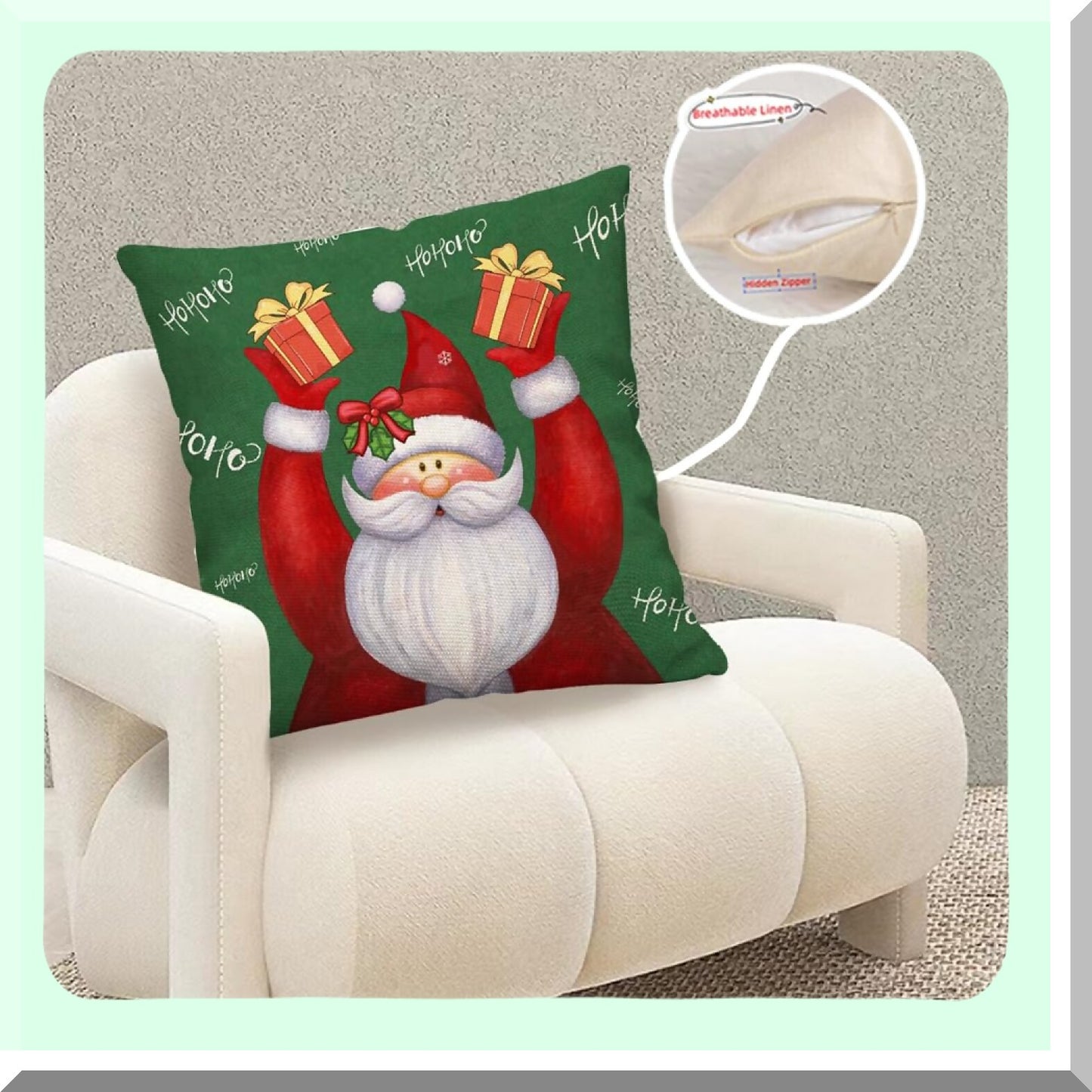 Winter Wonderland Pillow Covers - Set of 4 Red Tree & Merry Truck Claus Design - Holiday Decor Throw Cushion Cases for Home & Outdoor - 22x22 Inches