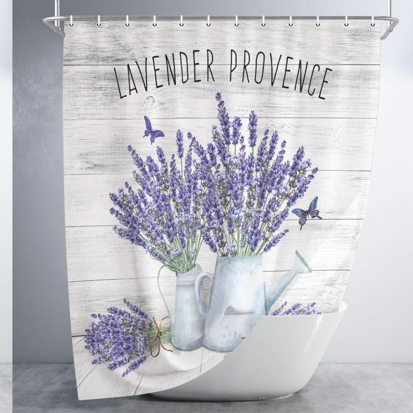 Lavender Farmhouse Shower Curtain 72x72 Inches