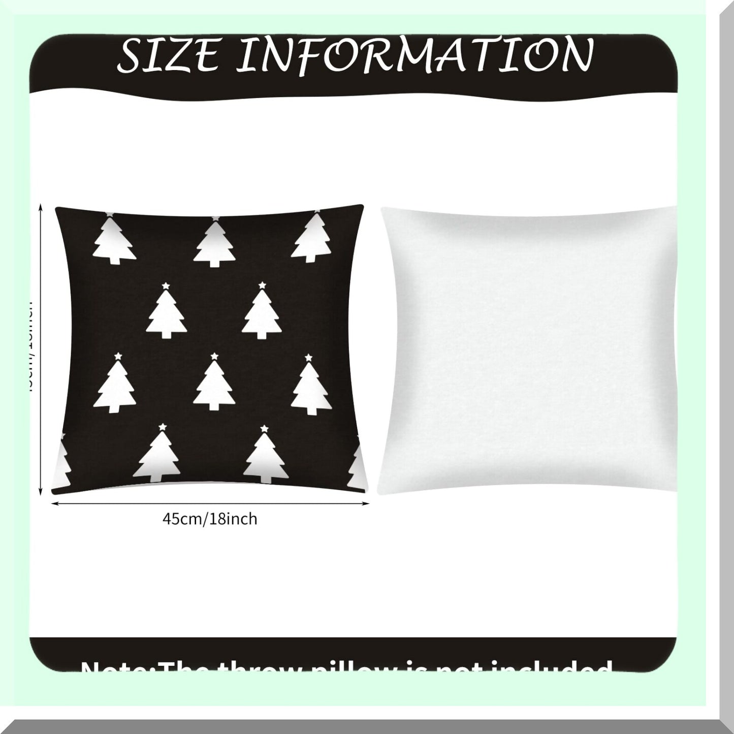 Winter Wonderland Pillow Cover Set - Reindeer, Snowflake, Tree Design - 18x18 Inch Cushion Covers for Sofa & Bed - Retro Christmas Decor - Set of 8