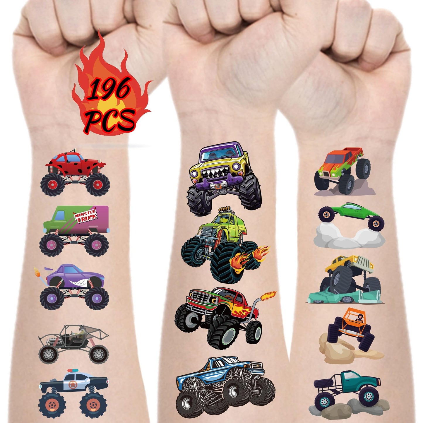 Monster Truck Temporary Tattoos for Kids Party Favors