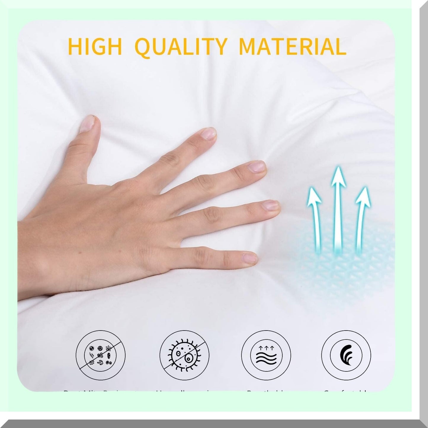 Luxury Dream Down Pillows - 2 Pack Standard Size Bed Pillows for Sleeping with 100% Cotton Cover - Plush and Supportive Pillow Set 20x26 Inch