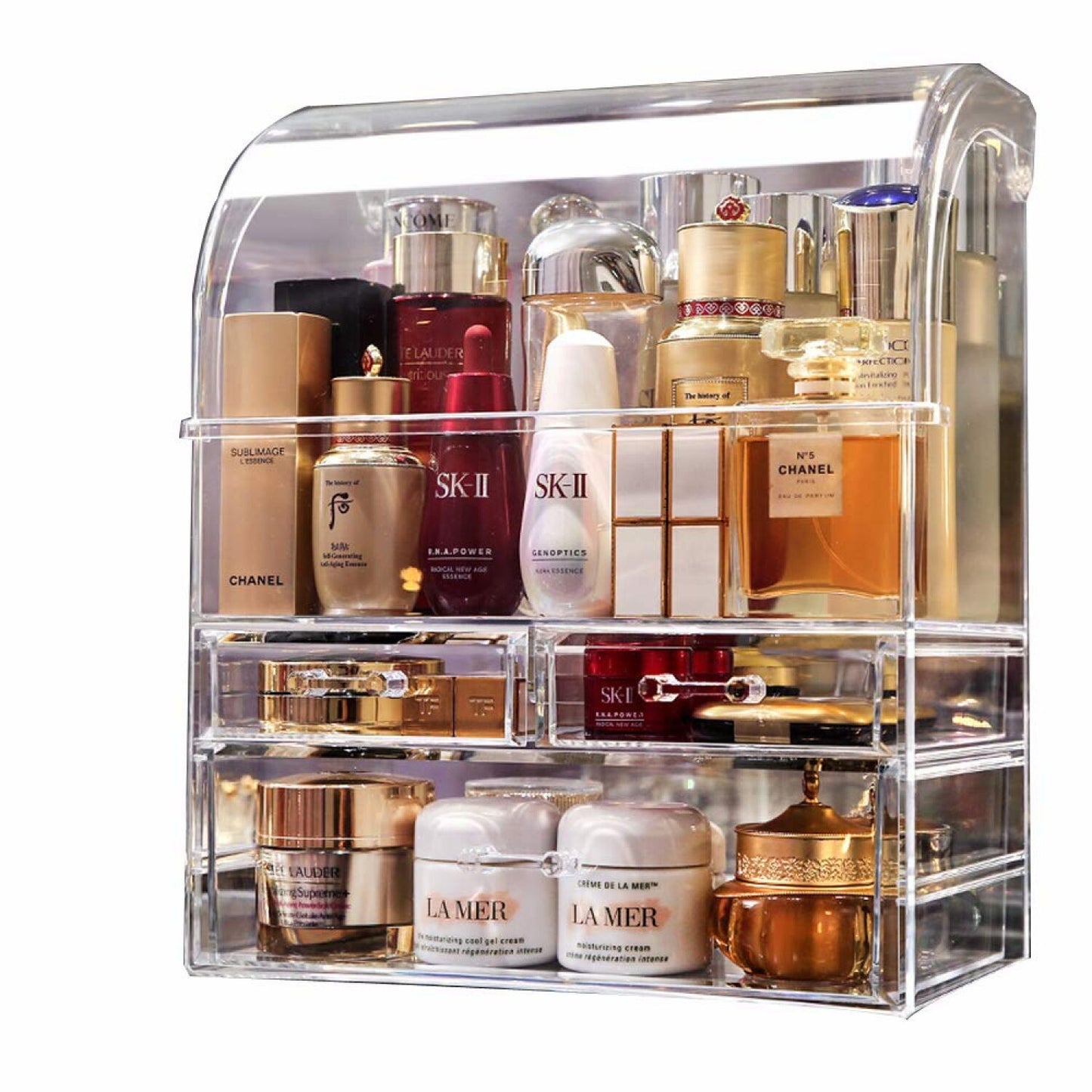 Large Acrylic Cosmetic Makeup Organizer with Drawers