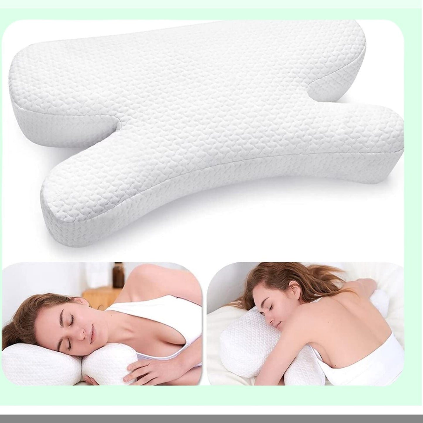WrinkleGuard Gel Memory Foam Side Sleeper Pillow - Neck Pain Relief & Anti-Aging Support for Side, Back, and Stomach Sleepers - Regular White Style