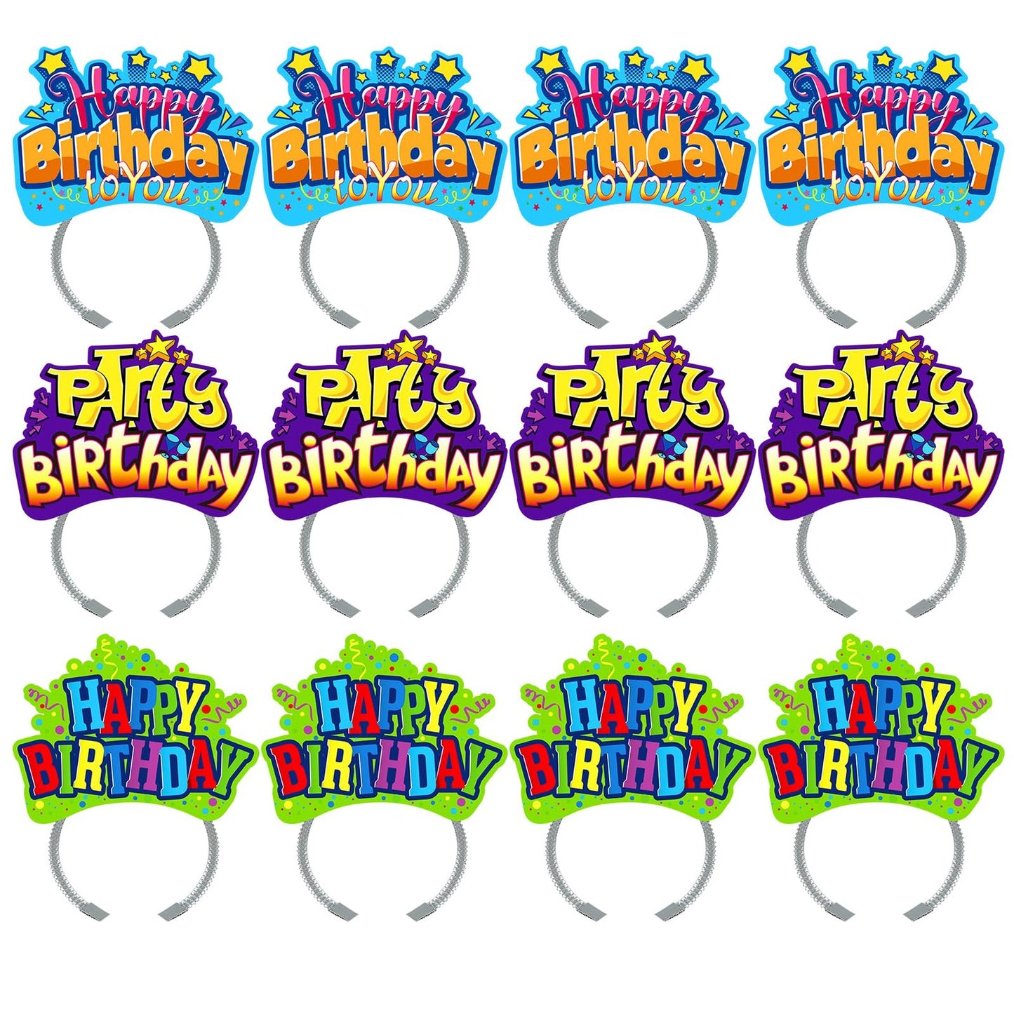 24 Pack Colorful Birthday Party Hats for Kids and Adults