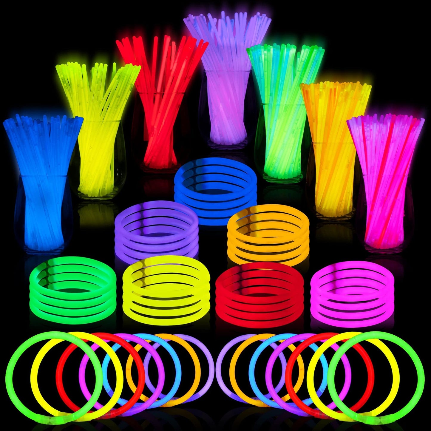 144 Glow Sticks Bulk Pack for Neon Party and Events