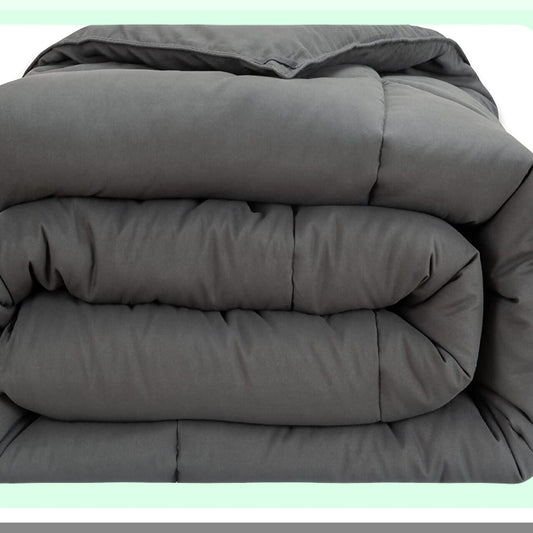 Luxury Cloud Full Size Comforter - Plush Down Alternative Duvet Insert with Corner Tabs - Cozy Reversible Microfiber Bedding - Dark Gray, 82"x86"