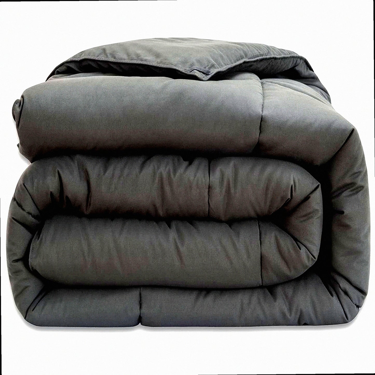 Luxury Cloud Full Size Comforter - Plush Down Alternative Duvet Insert with Corner Tabs - Cozy Reversible Microfiber Bedding - Dark Gray, 82"x86"