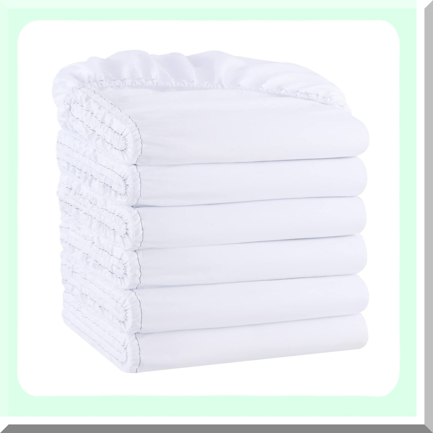 UltraSoft Microfiber Bedding Set - 6 Pack Twin Sheets, Hotel Quality Linens, Color-Coded Hem Threads, Bulk Supply for Hosts, White Essentials