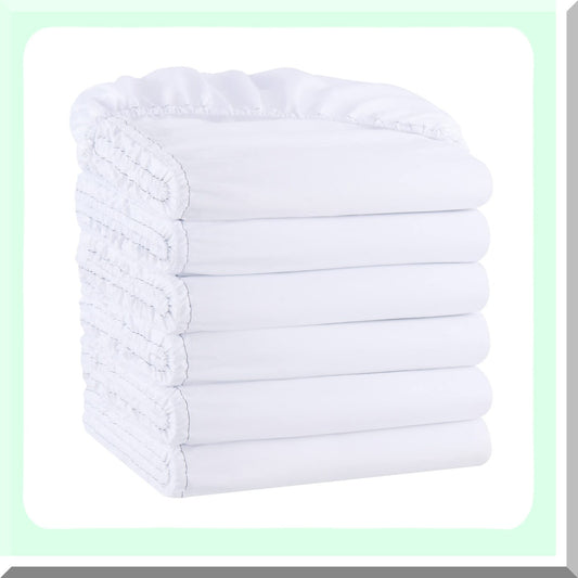 UltraSoft Microfiber Bedding Set - 6 Pack Twin Sheets, Hotel Quality Linens, Color-Coded Hem Threads, Bulk Supply for Hosts, White Essentials