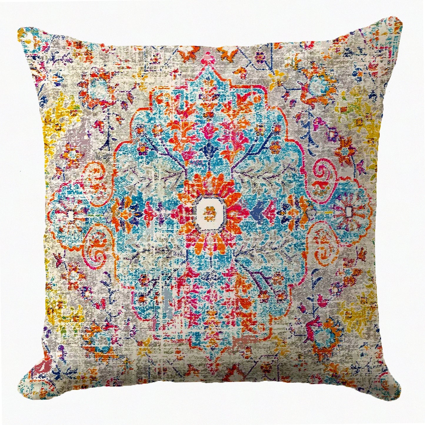 Tribal Carpet Boho Pillowcase - Oriental Decor Cushion Cover for Living Room & Bedroom - Soft Ethnic Bohemian Pillow Cover 18X18 Inch
