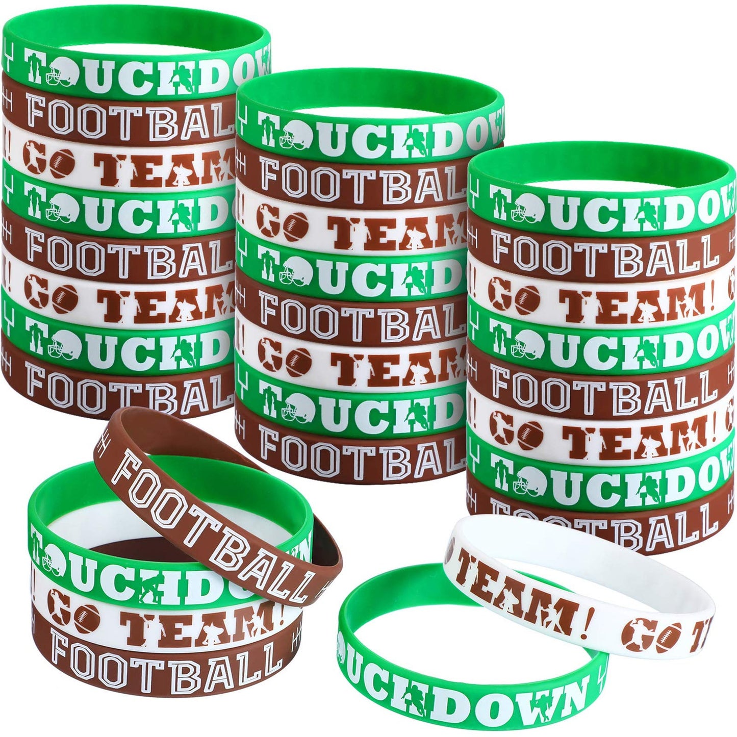 30 Pieces Football Silicone Wristbands for Parties and Gifts