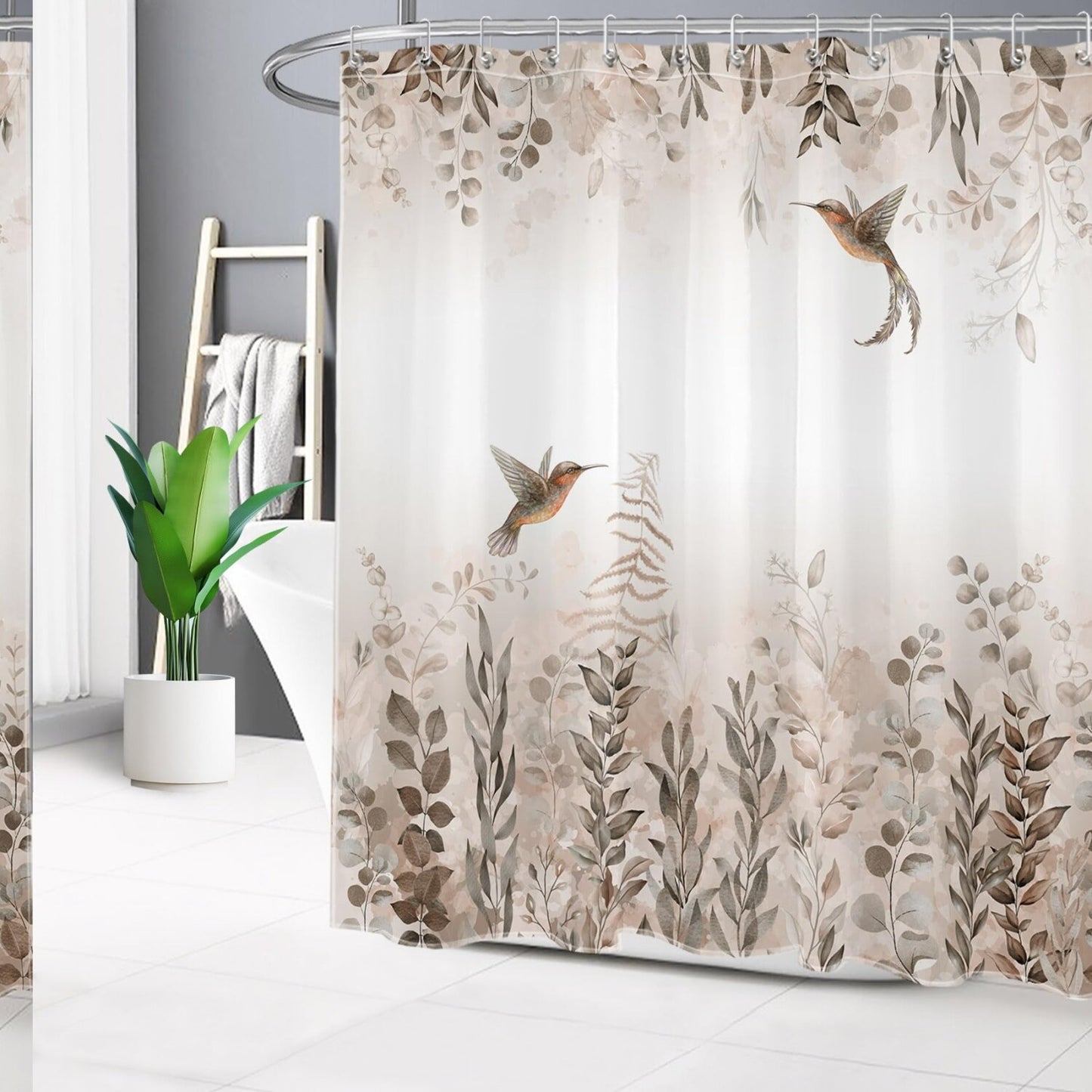 Fall Leaves Eucalyptus Shower Curtain 72x72 Inch