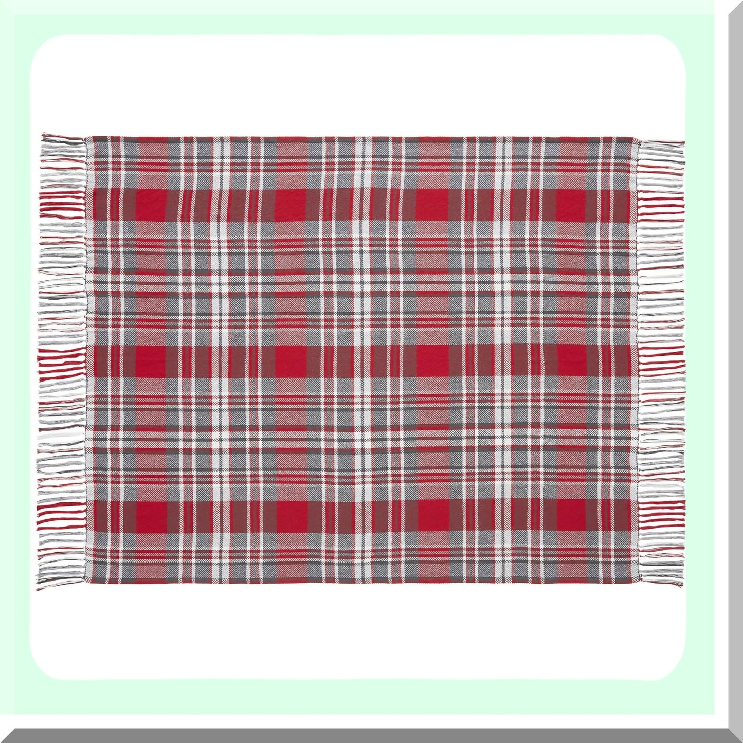 CozyPlaid Woven Throw - Perfect Living Room Couch & Sofa Decor, 50x60 Bedding Blanket