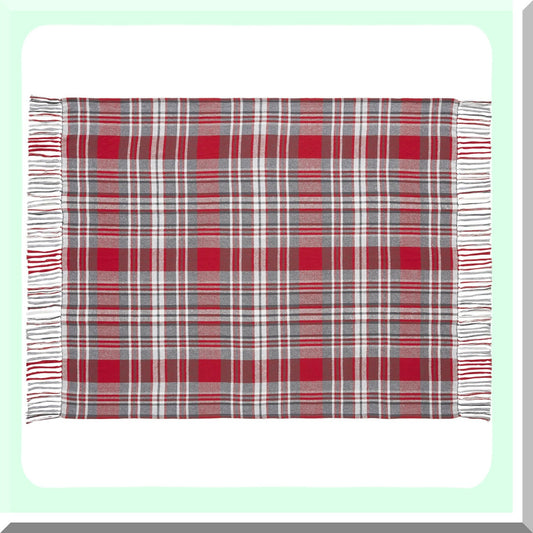 CozyPlaid Woven Throw - Perfect Living Room Couch & Sofa Decor, 50x60 Bedding Blanket