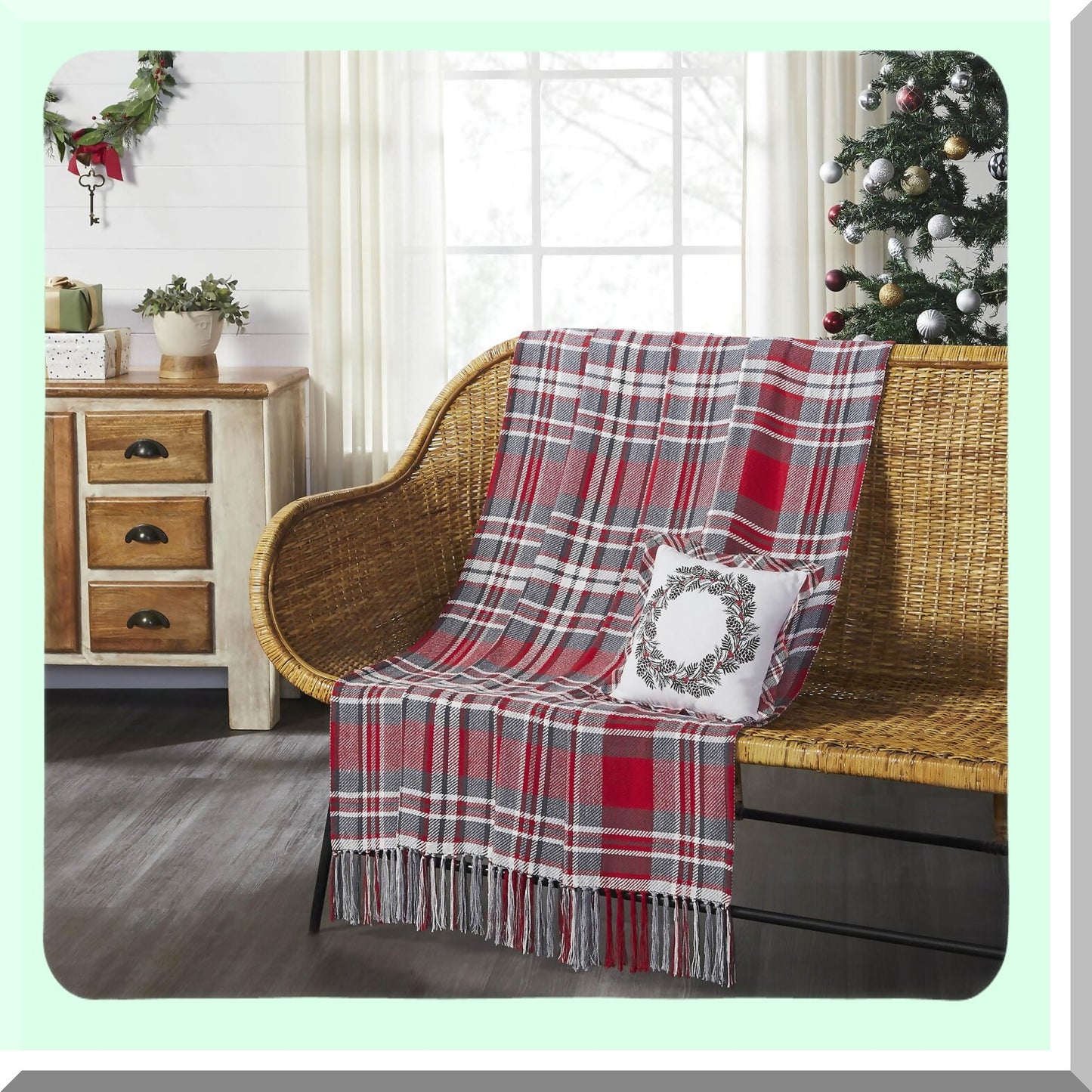 CozyPlaid Woven Throw - Perfect Living Room Couch & Sofa Decor, 50x60 Bedding Blanket