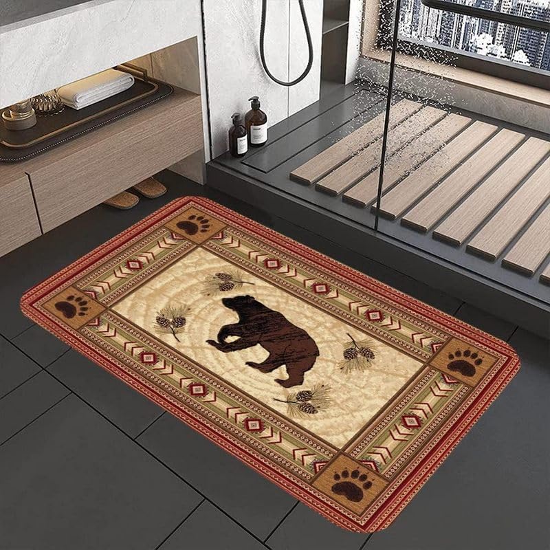 Black Bear Bathroom Rug 17x29 Inches