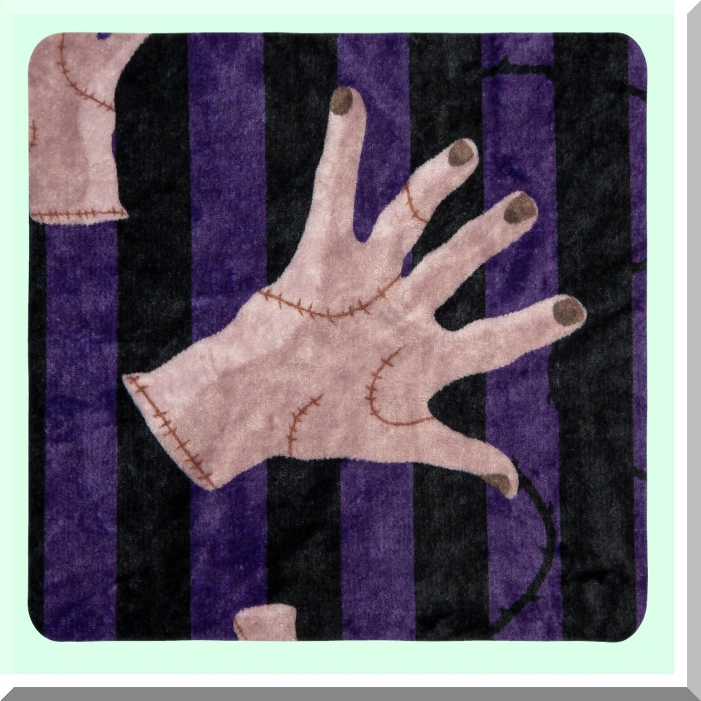 Spooky Comfort: Addams Family Wednesday Thing Raschel Throw Blanket 45x60