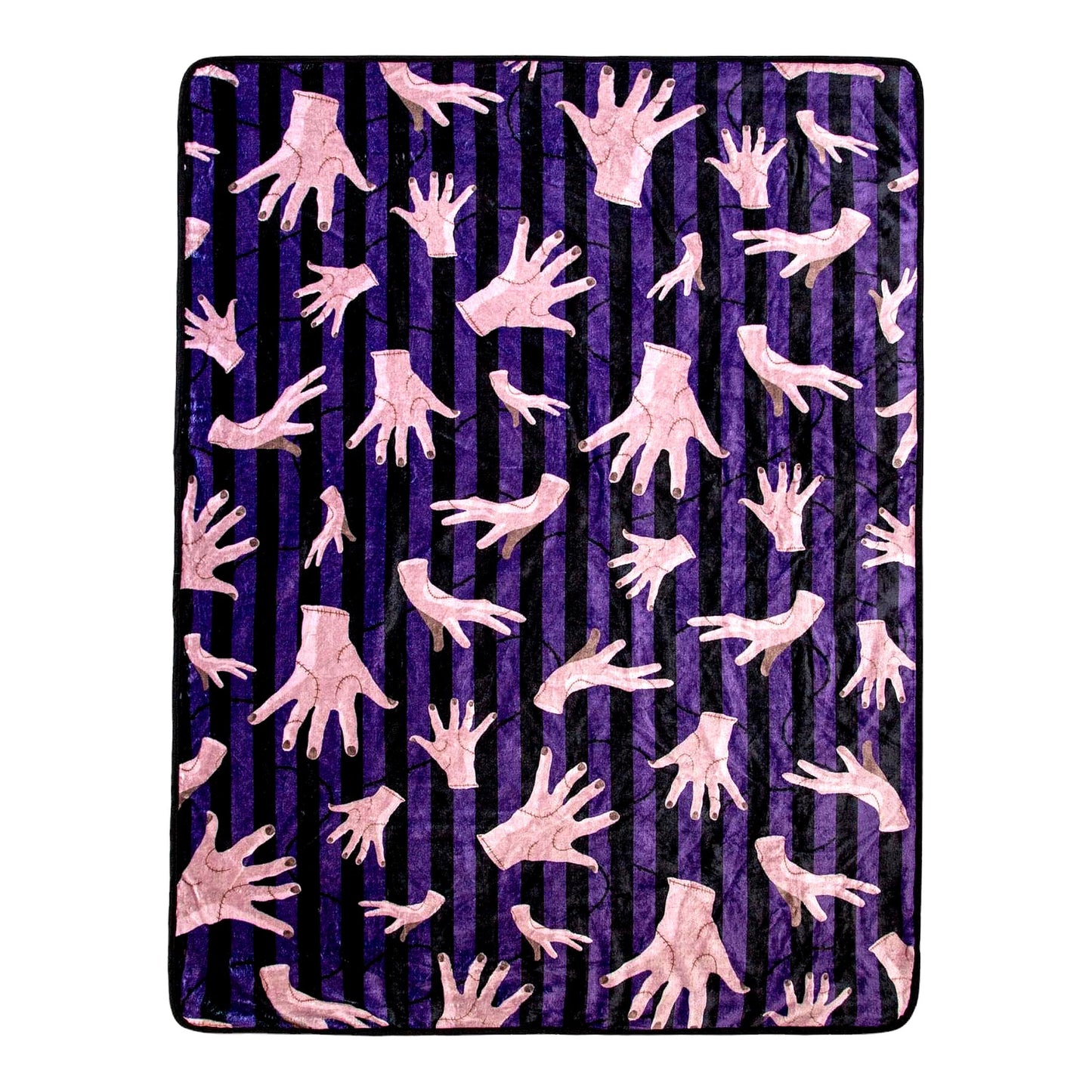 Spooky Comfort: Addams Family Wednesday Thing Raschel Throw Blanket 45x60