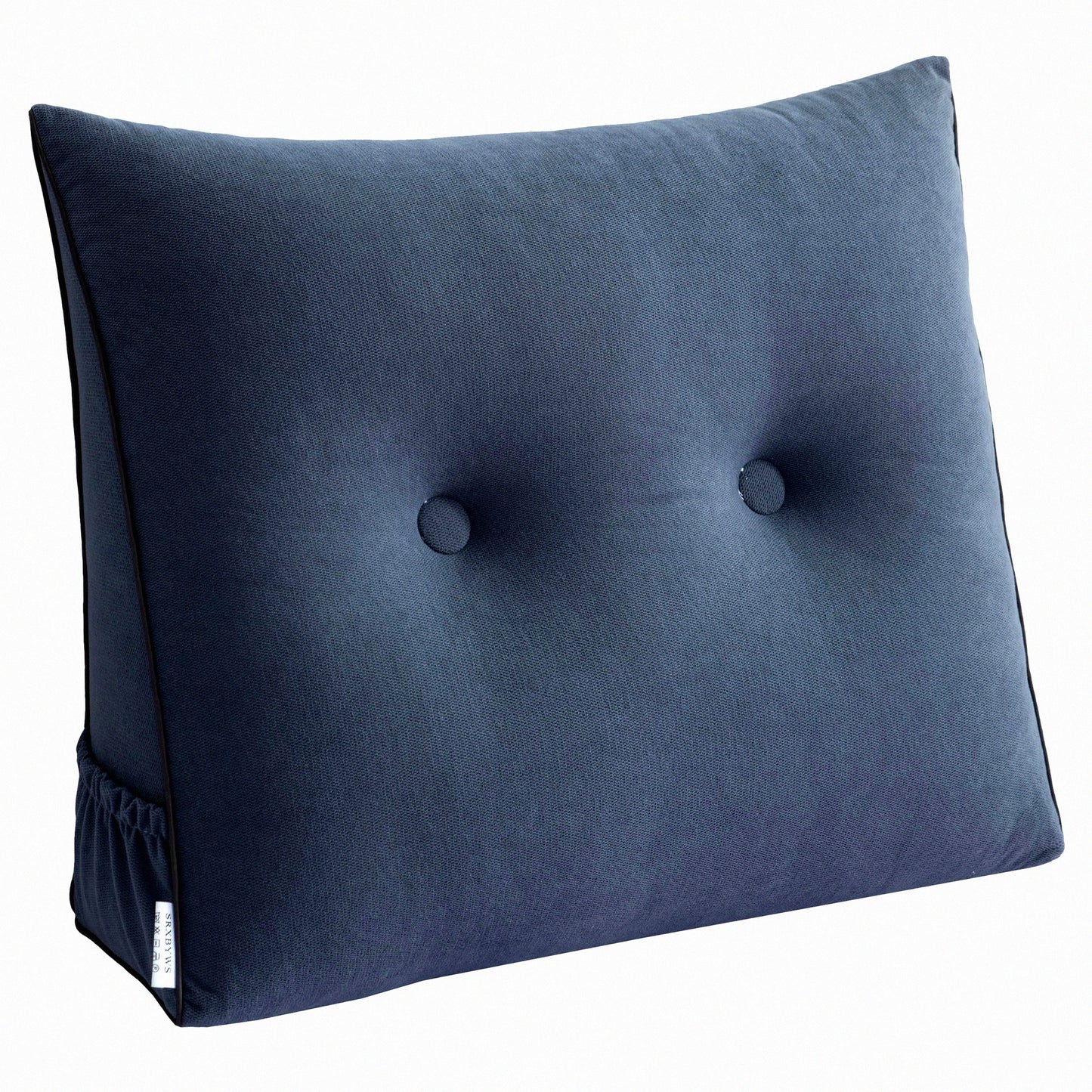 Triangular Lumbar Support Pillow - Plush Grey Backrest for Day Bed Reading, Small Bolster Headboard Positioning Cushion with Removable Cover