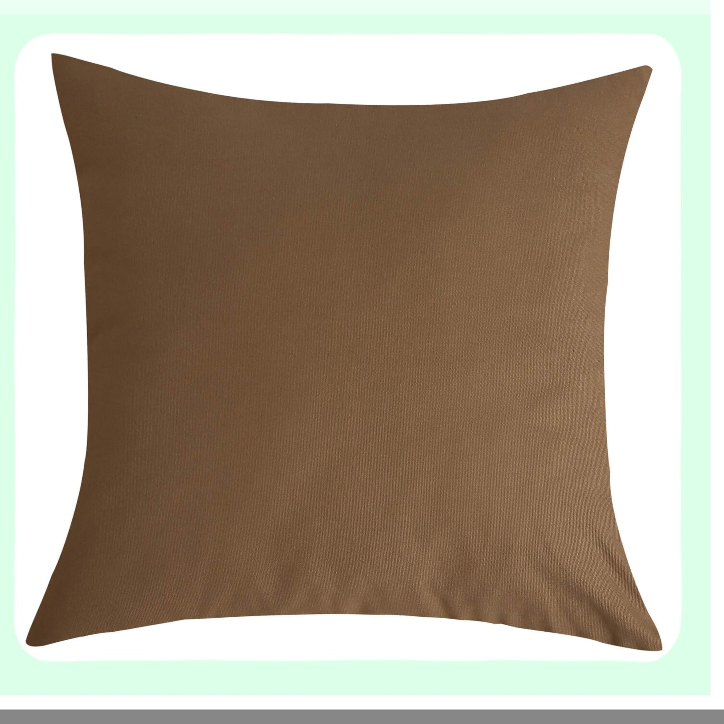 Cotton Canvas Cozy Cushion Covers - 100% Cotton Decorative Throw Pillow Cases - 20x20 Inches - Set of 2 - Light Coffee - 45 Color Options
