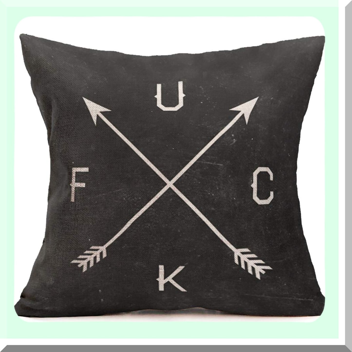 Funny Quote Cotton Linen Pillow Cover - Fuck Comp Pattern Throw Cushion Case - Square 18x18 Inches Black Sofa Decor - Unique Home Accent