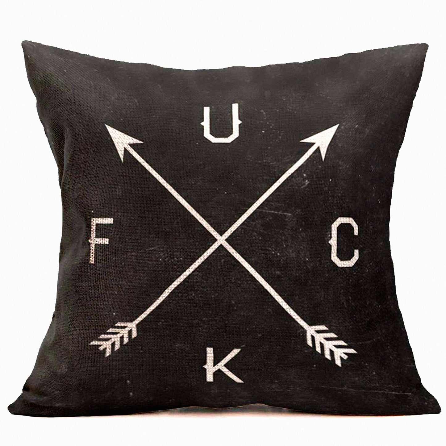 Funny Quote Cotton Linen Pillow Cover - Fuck Comp Pattern Throw Cushion Case - Square 18x18 Inches Black Sofa Decor - Unique Home Accent