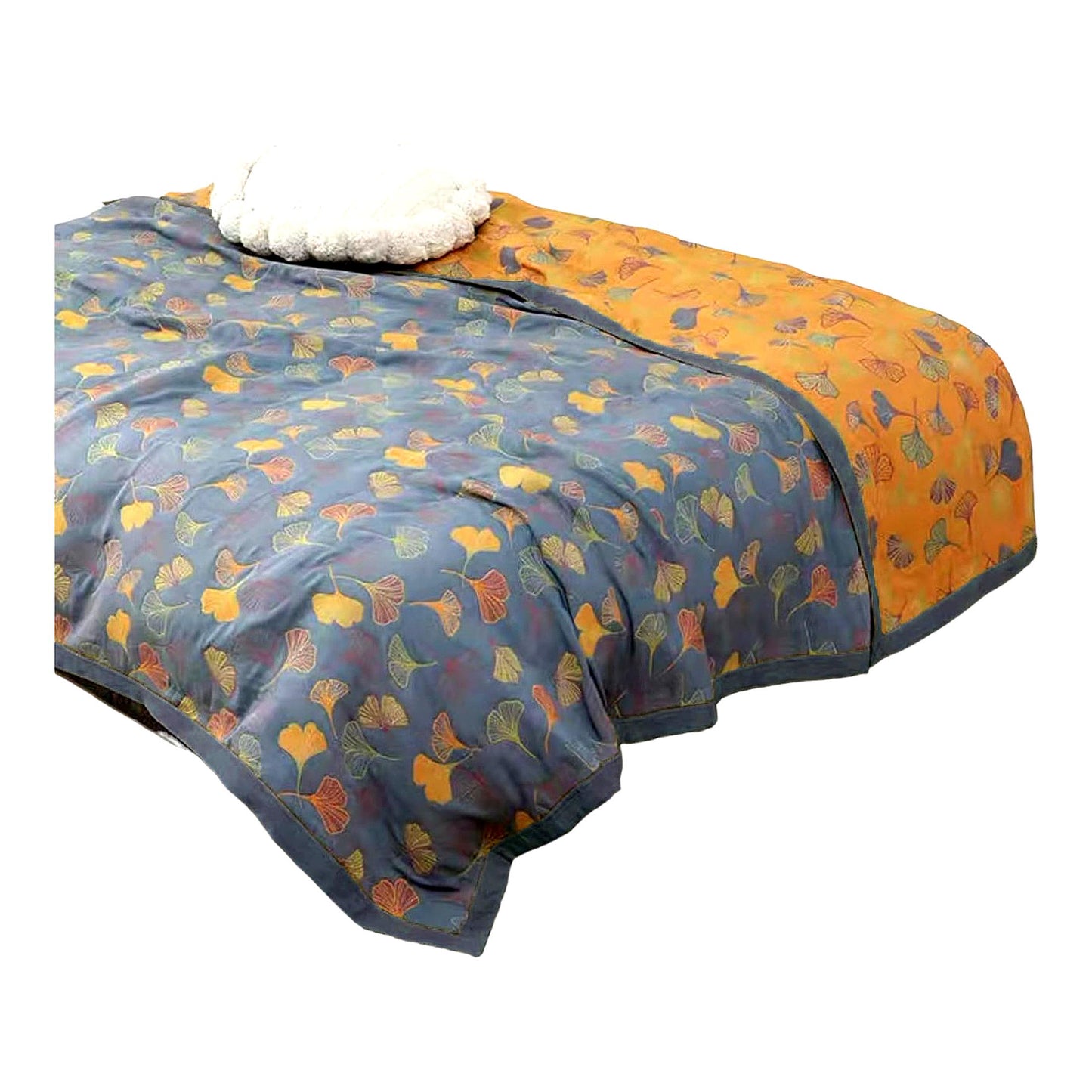 Reversible Cotton Muslin Quilted Throw Blanket - Soft, Lightweight & Breathable Queen Size for Couch (79''W x 91''L)