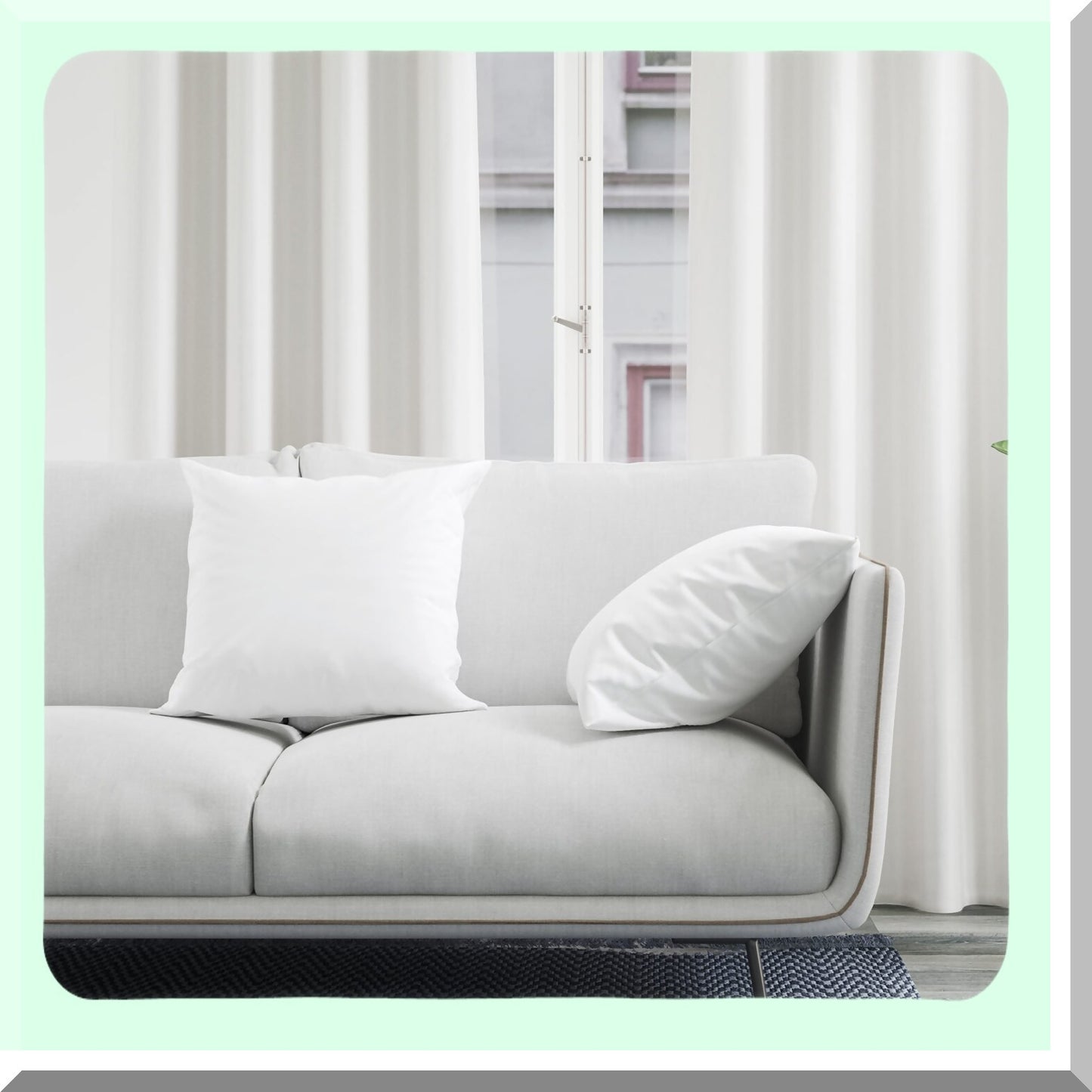 White Canvas Square Throw Pillow Cover Set - 18x18 Inch 2pc Solid Dyed Cotton Accent Cushion Case for Couch Sofa Chair Bed Home Decor - Only Covers