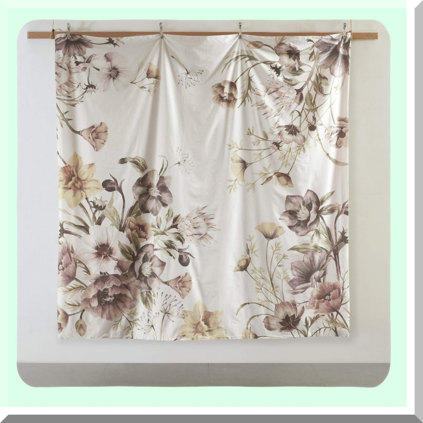 Floral Bliss Cotton Blend Duvet Set - All Season Comforter Cover Bedding Set with Matching Shams - Full/Queen Size - Breathable and Beautiful - Blush 3 Piece