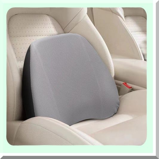 MemoryFoam LumbarEase Pillow - Adjustable Strap, Breathable Cover, Ergonomic Design for Back Pain Relief & Softness Support - Gray