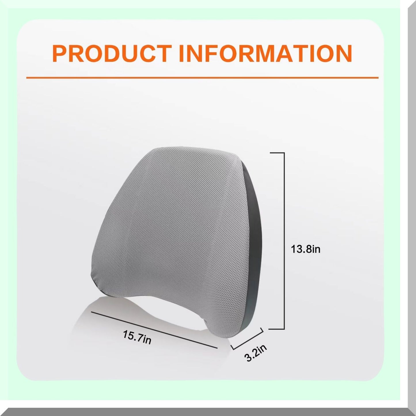 MemoryFoam LumbarEase Pillow - Adjustable Strap, Breathable Cover, Ergonomic Design for Back Pain Relief & Softness Support - Gray