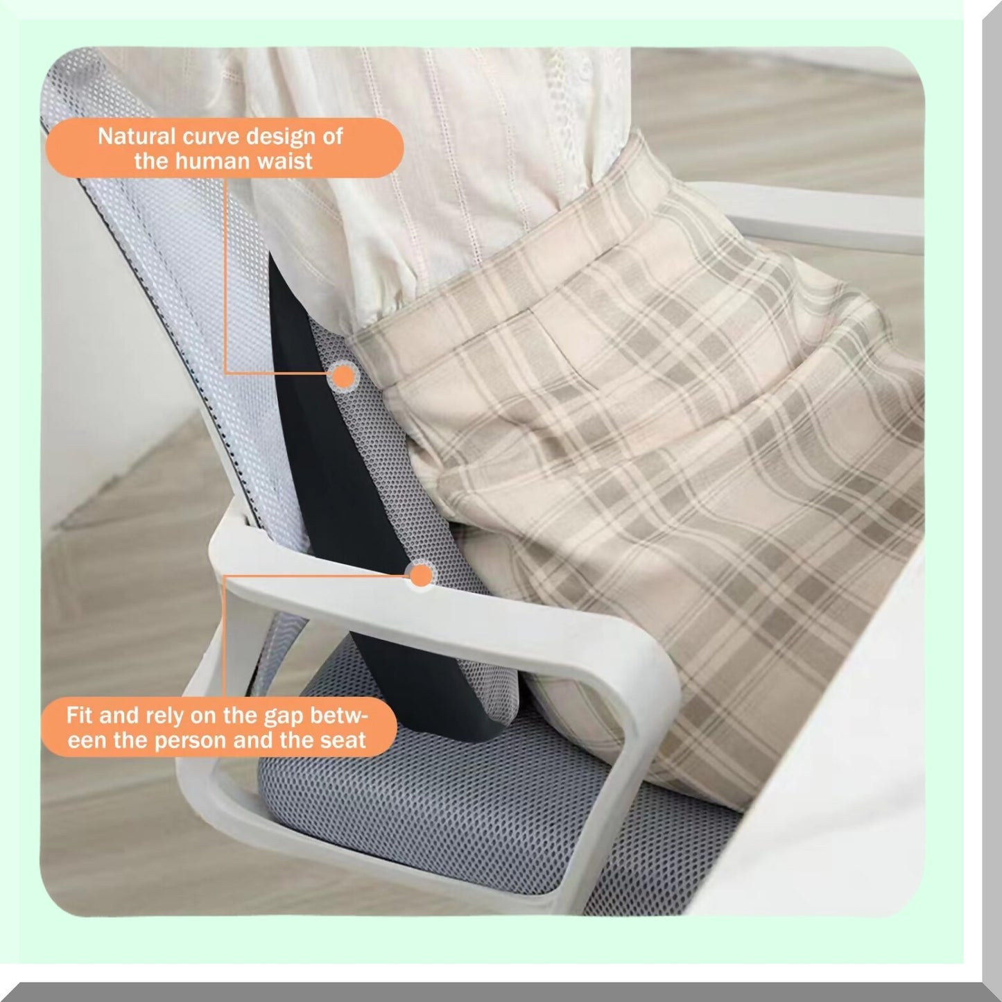 MemoryFoam LumbarEase Pillow - Adjustable Strap, Breathable Cover, Ergonomic Design for Back Pain Relief & Softness Support - Gray