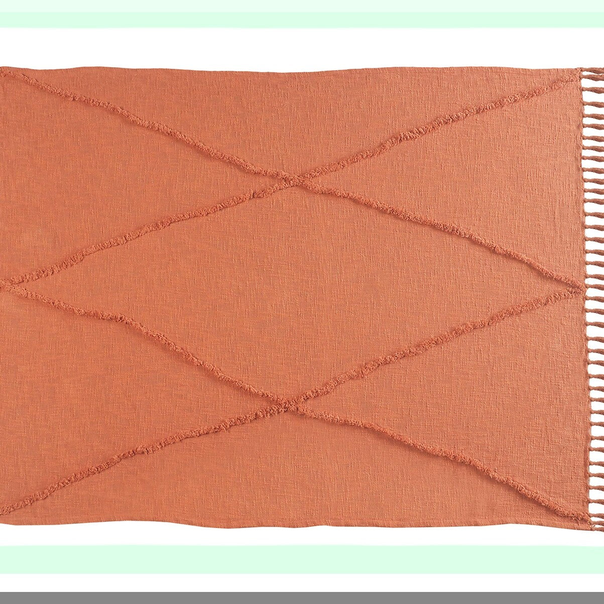 Boho Chic Diamond Tufted Cotton Throw Blanket - 50"x60" Cozy Decorative Accent