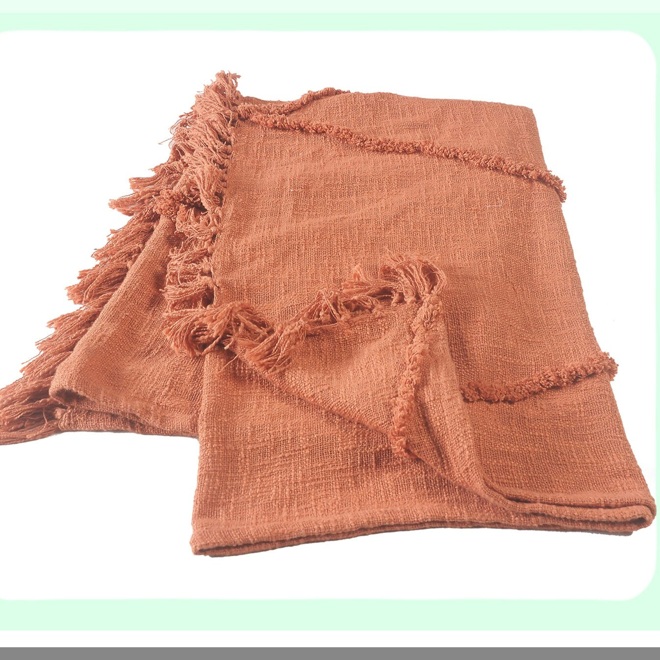 Boho Chic Diamond Tufted Cotton Throw Blanket - 50"x60" Cozy Decorative Accent