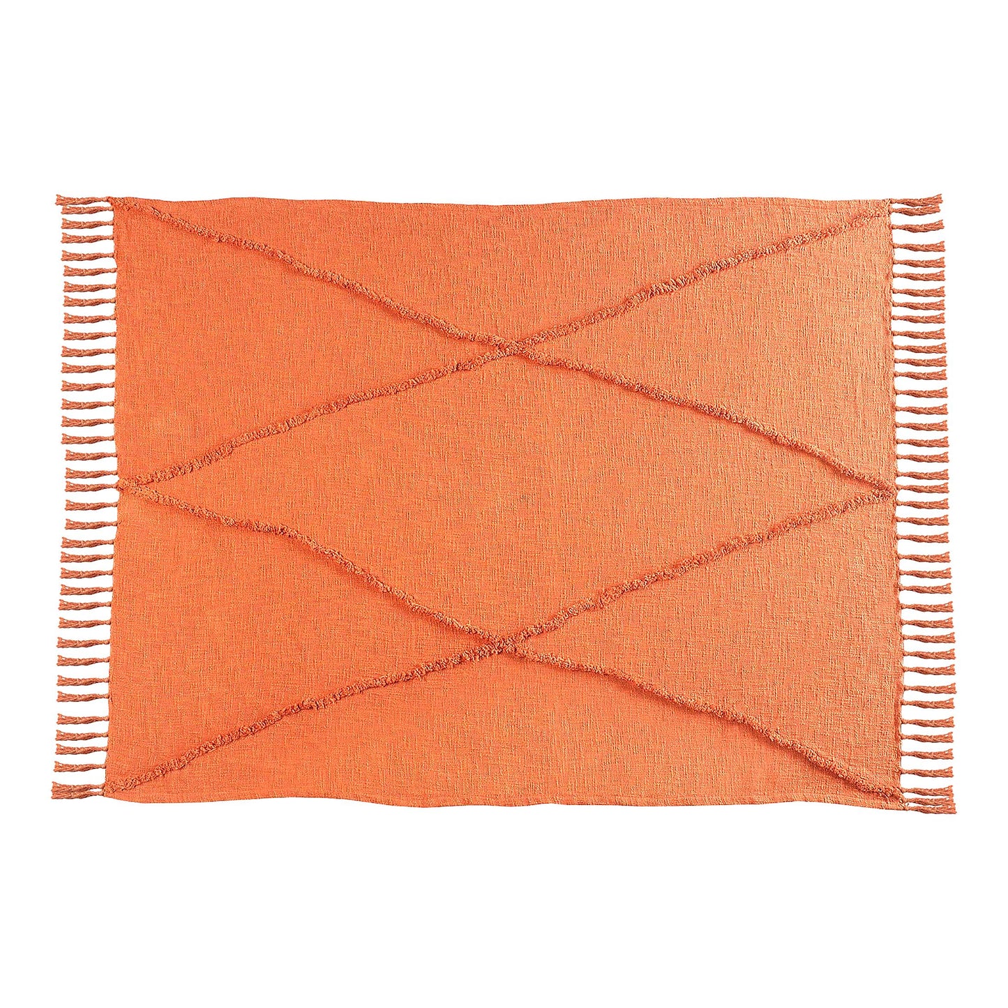 Boho Chic Diamond Tufted Cotton Throw Blanket - 50"x60" Cozy Decorative Accent