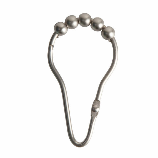 Set of 12 Brushed Nickel Shower Curtain Rings