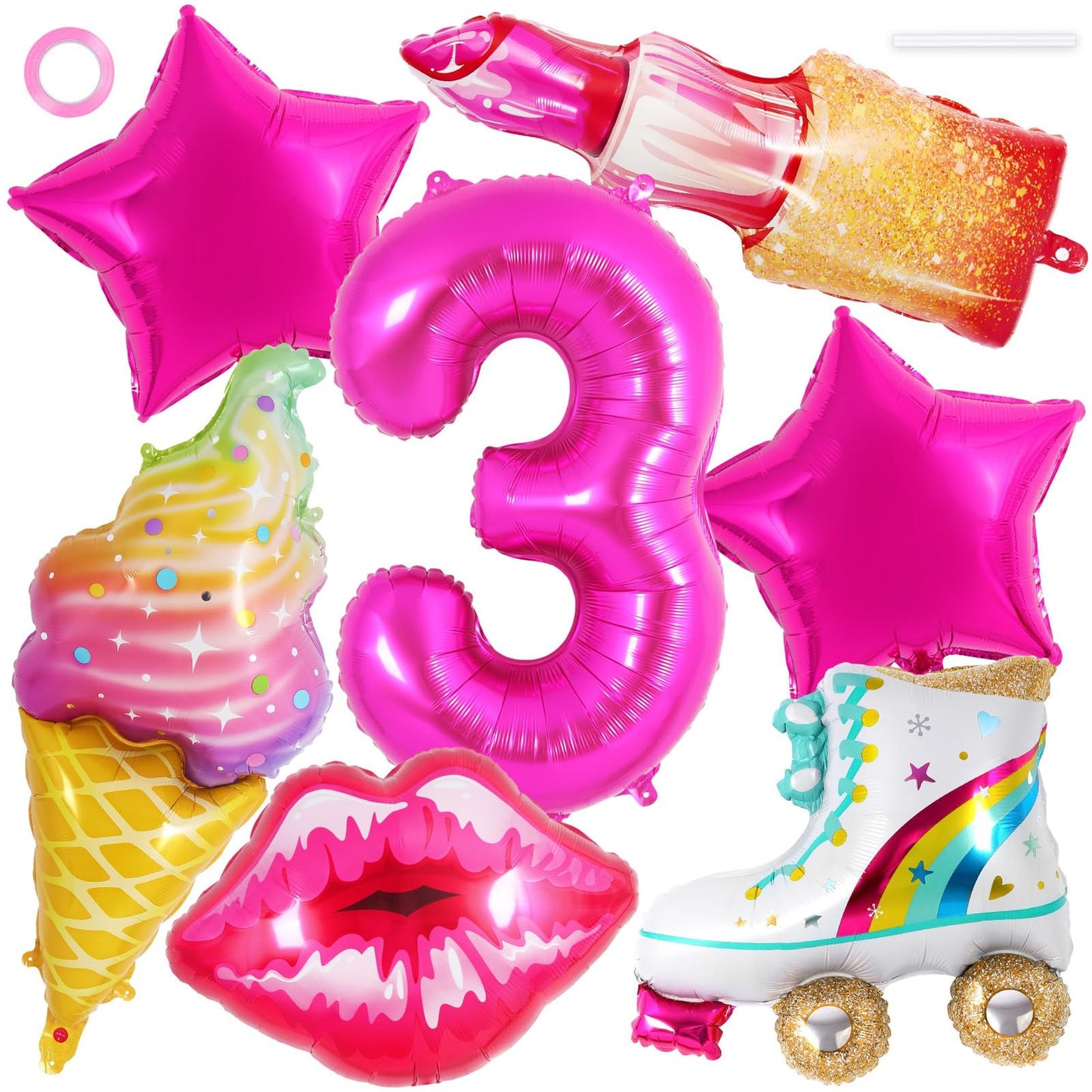 Pink Girl Party Balloons Set for Birthdays and Events