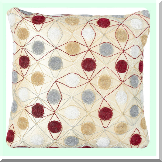 Geometric Silky Gold Pillowcase - Luxurious Polyester Embroidered Throw Pillow with Elegant String Art Pattern for Home Decor - 18" x 18"