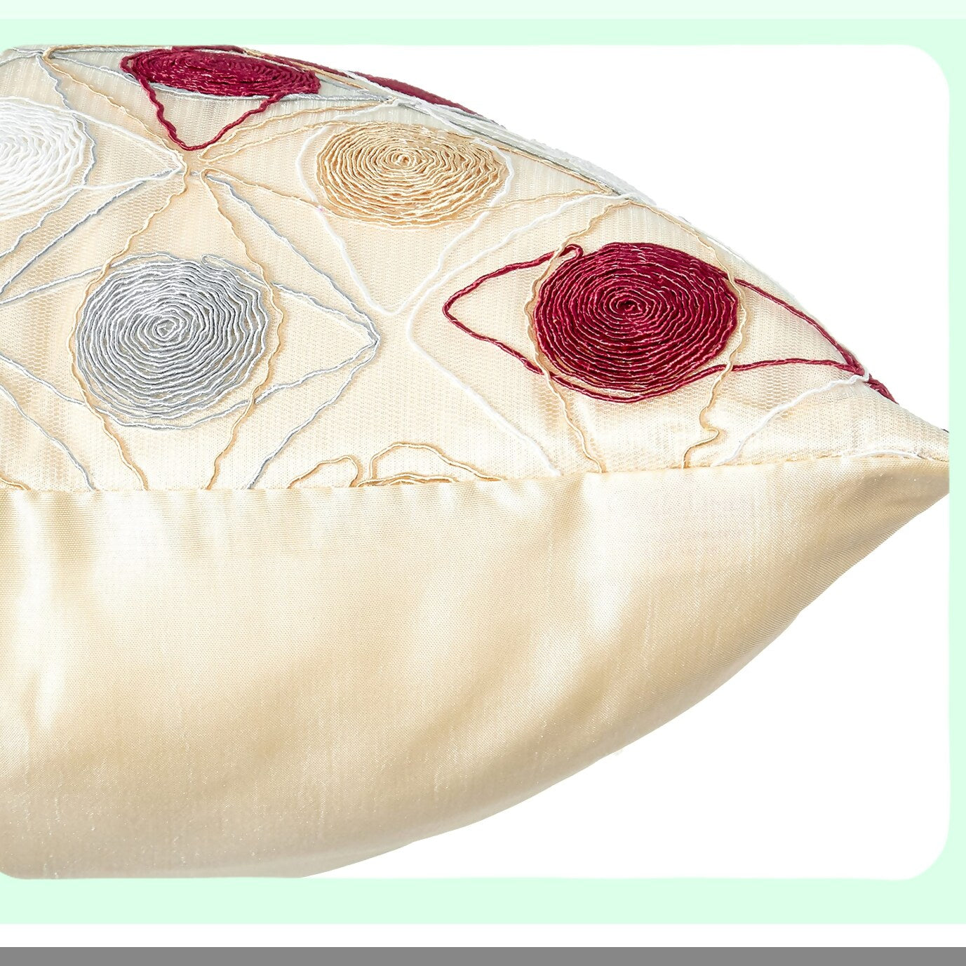 Geometric Silky Gold Pillowcase - Luxurious Polyester Embroidered Throw Pillow with Elegant String Art Pattern for Home Decor - 18" x 18"