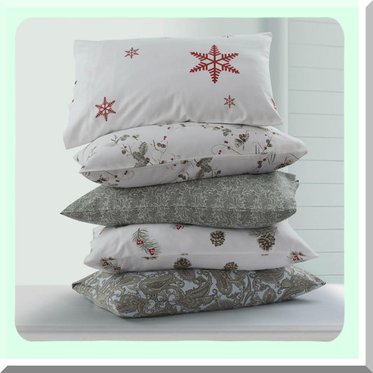 Ultra-Soft Flannel Pillowcase Set - 100% Cotton Bedding with Envelope Closure - Cozy 170-GSM Flannel Pillowcases - Portuguese Flannel - Bella