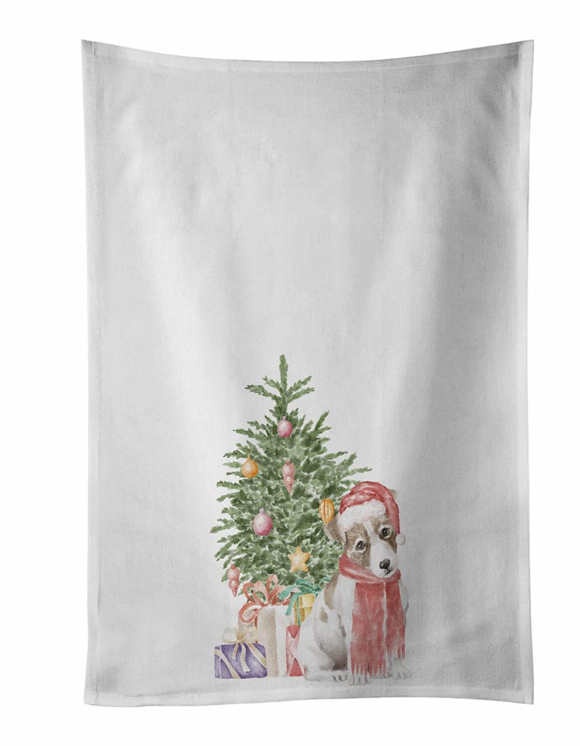 Jack Russell Terrier White Kitchen Towel Set of 2