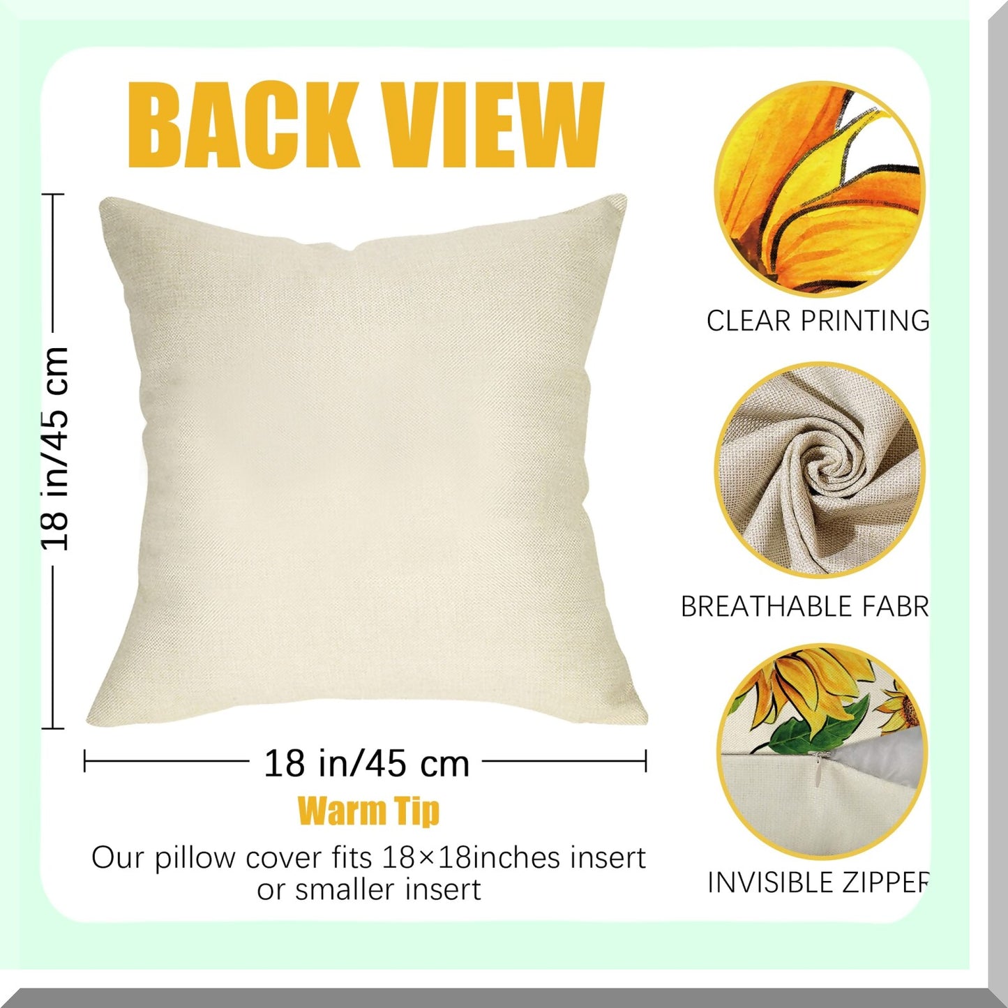 Sunshine Blessings Decorative Pillow Cover Set - Spring Summer Farmhouse Outdoor Cushion Case - Sunflower Flower Home Sweet Home Patio Throw Pillowcase - Fall Autumn Couch Decor 18x18 Pack of 4