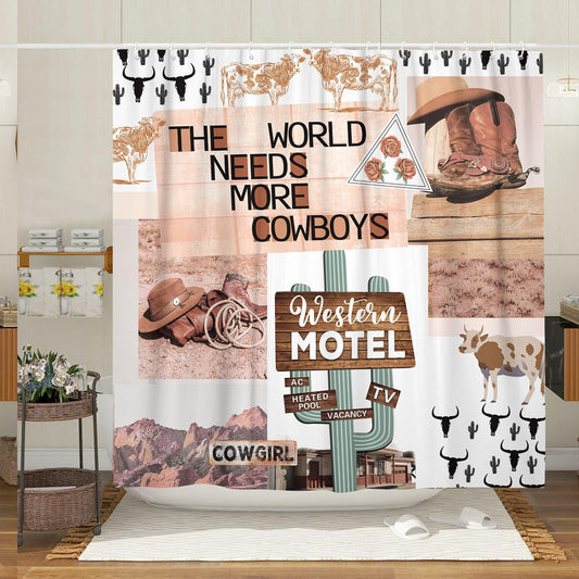 Boho Western Shower Curtain 70x70IN
