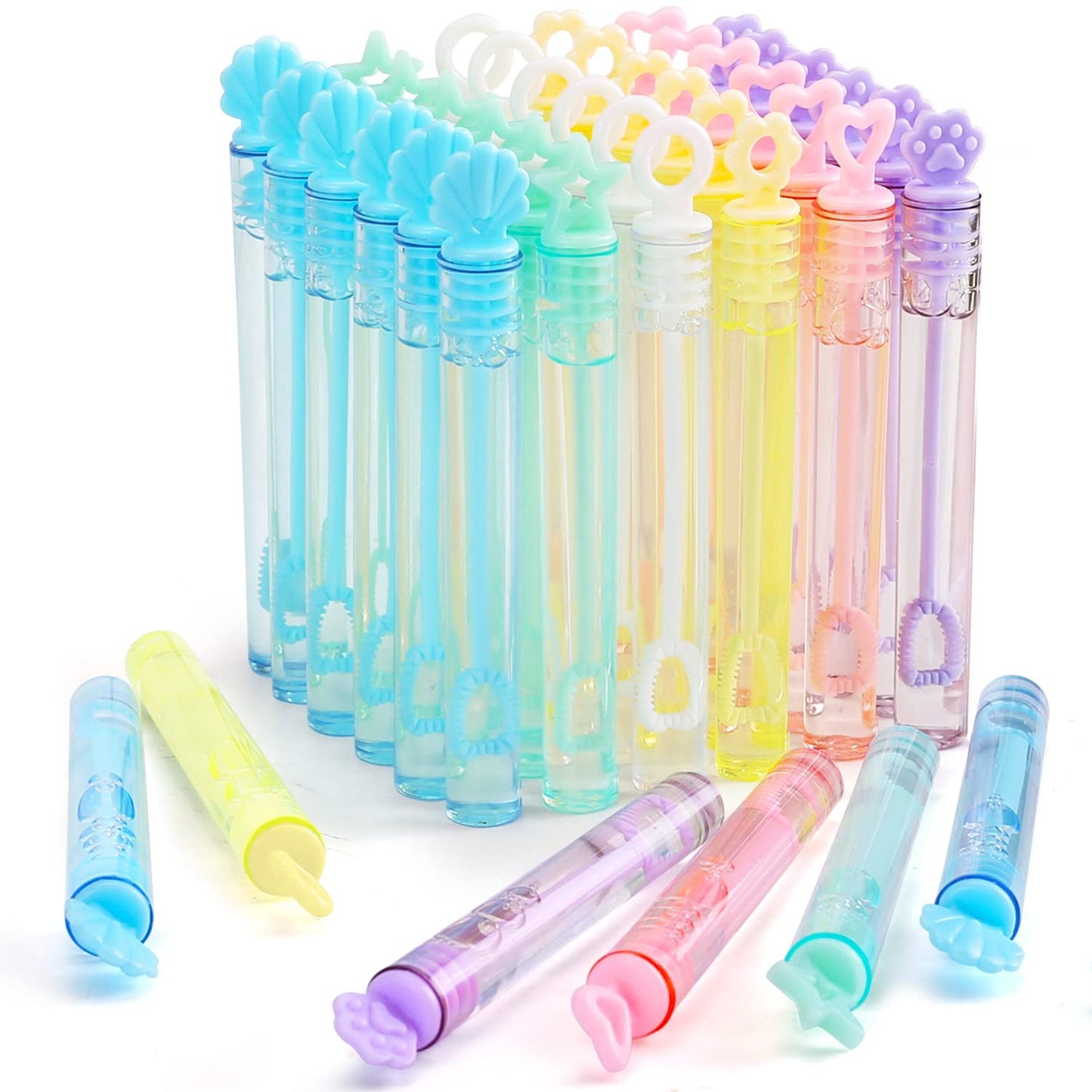72 Pack Mini Bubble Wands Assortment for Kids' Parties