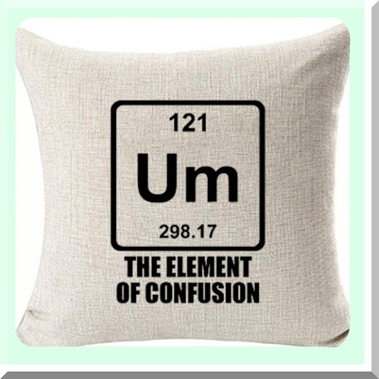 Geeky Periodic Table Throw Pillowcases - Funny Nerd Joke College Gifts - 18x18 Linen Cushion Covers - Removable Two Side Design - UM Science Theme