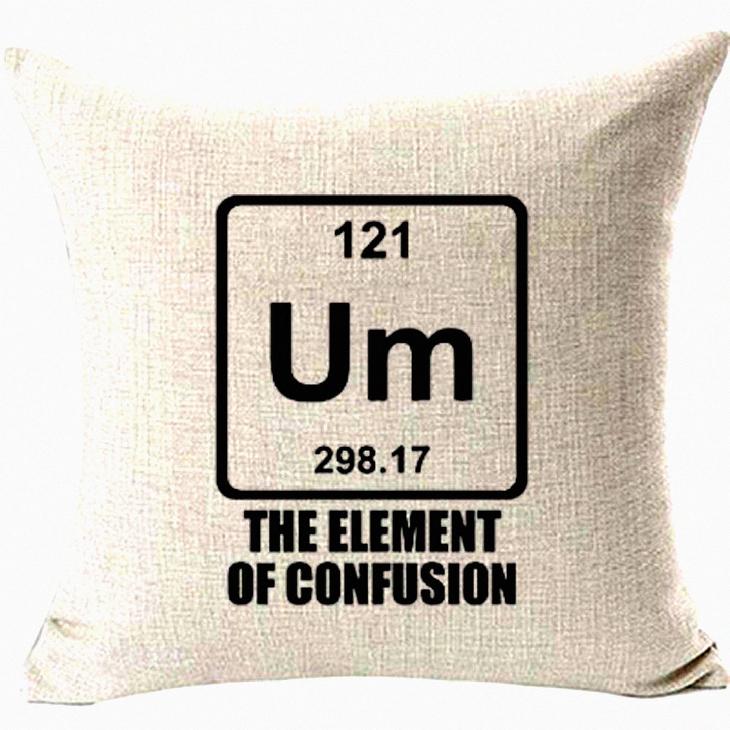 Geeky Periodic Table Throw Pillowcases - Funny Nerd Joke College Gifts - 18x18 Linen Cushion Covers - Removable Two Side Design - UM Science Theme