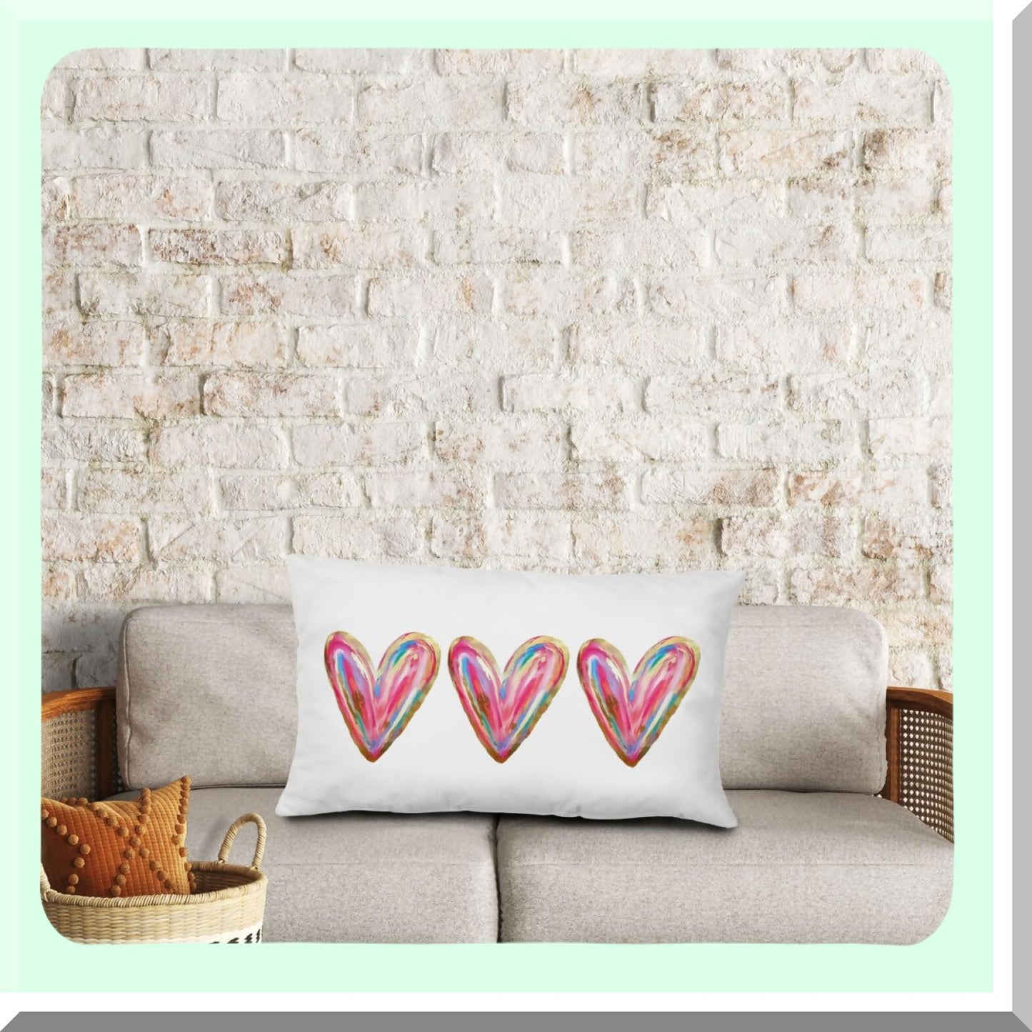Heartfelt Love Pillow Covers - Valentines Decor for Sofa Couch, Romantic Gifts for Valentines Day - Set of 2 Valentines Heart 12x20 Throw Pillow Covers