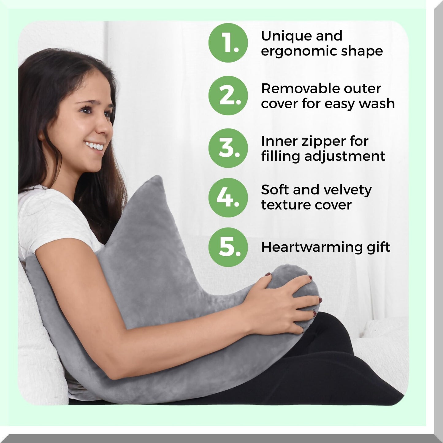 ShoulderEase Comfort Pillow - Ergonomic Rotator Cuff Support for Shoulder Surgery Recovery - Soft & Washable Shoulder Pain Relief Cushion