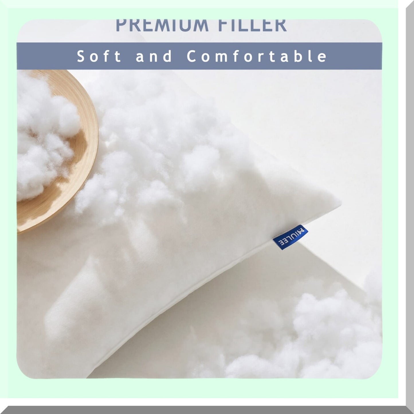 FluffySquare Pillow Set - Premium Inserts for Living Room Sofa Couch Bed - Decorative Throw Pillows - Sham Stuffer - 18x18 - Pack of 2