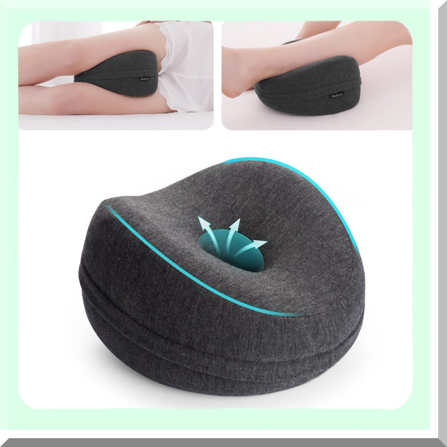 OrthoSleep Knee Wedge Pillow - Memory Foam Leg Cushion for Side Sleepers with Hip & Lower Back Pain Relief, Pregnancy Support & Washable Cover
